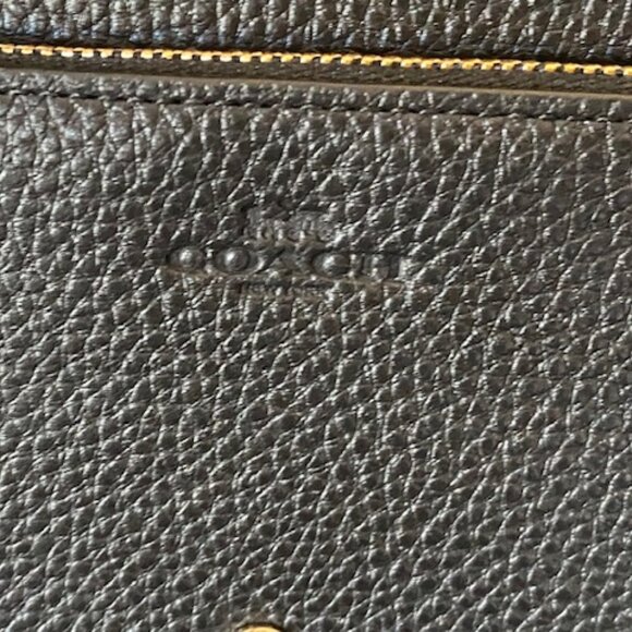 Coach F30256 Pebbled Leather Foldover Crossbody/Clutch Black - Picture 14 of 15